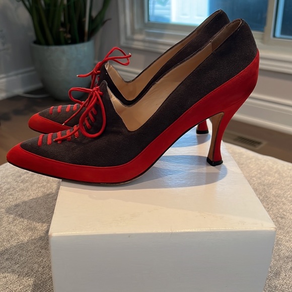 Vintage Manolo Blahnik suede pump size 38.5 - Picture 5 of 8